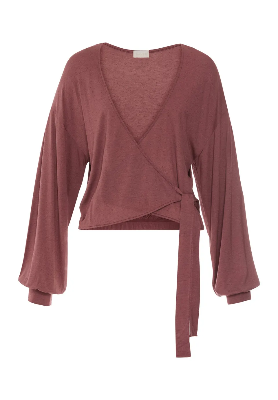 hanro-natural-wear-wickelshirt-langarm-apple-butter image 1