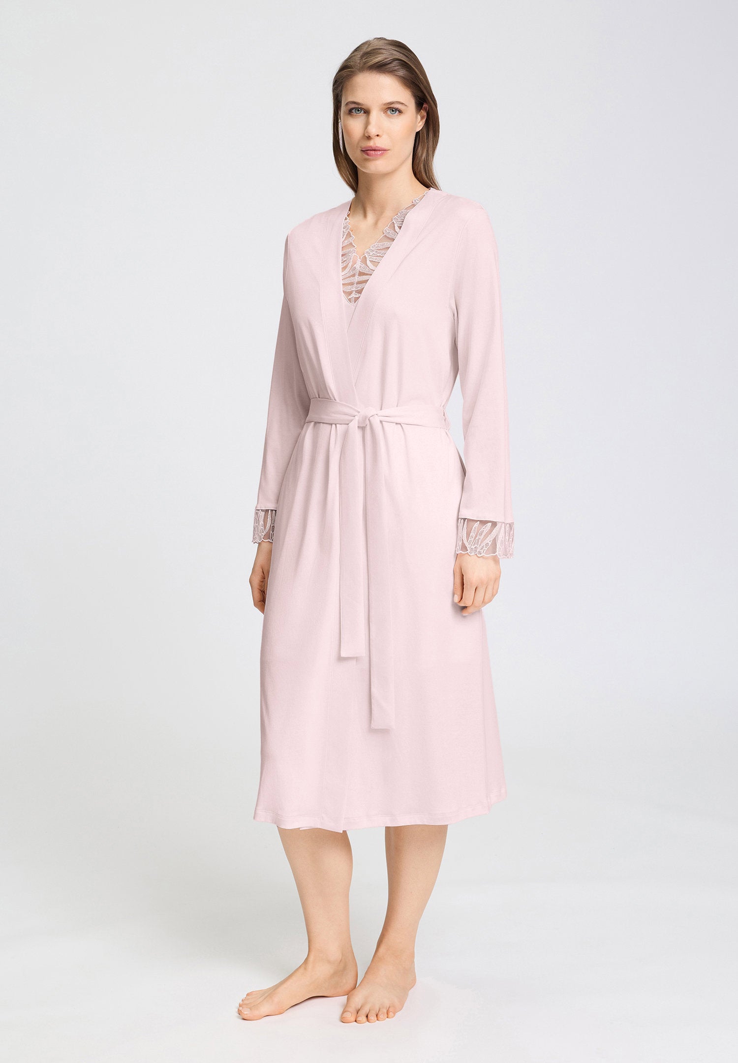 hanro-rosaria-morgenmantel-damen-rose-bath-115cm-baumwolle image 5