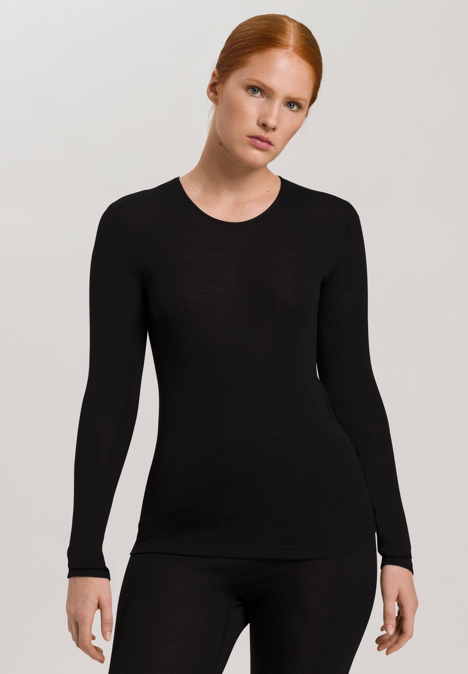 hanro-woolen-silk-shirt-langarm-schwarz-wolle-seide-top image 2