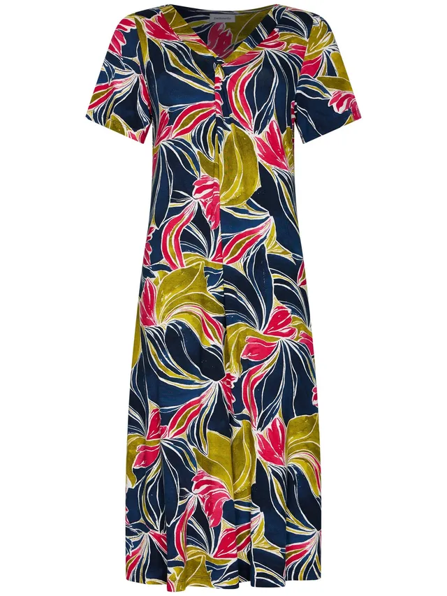 pastunette-paradise-kleid-blau-viskose-blumenprint-110-cm image 1