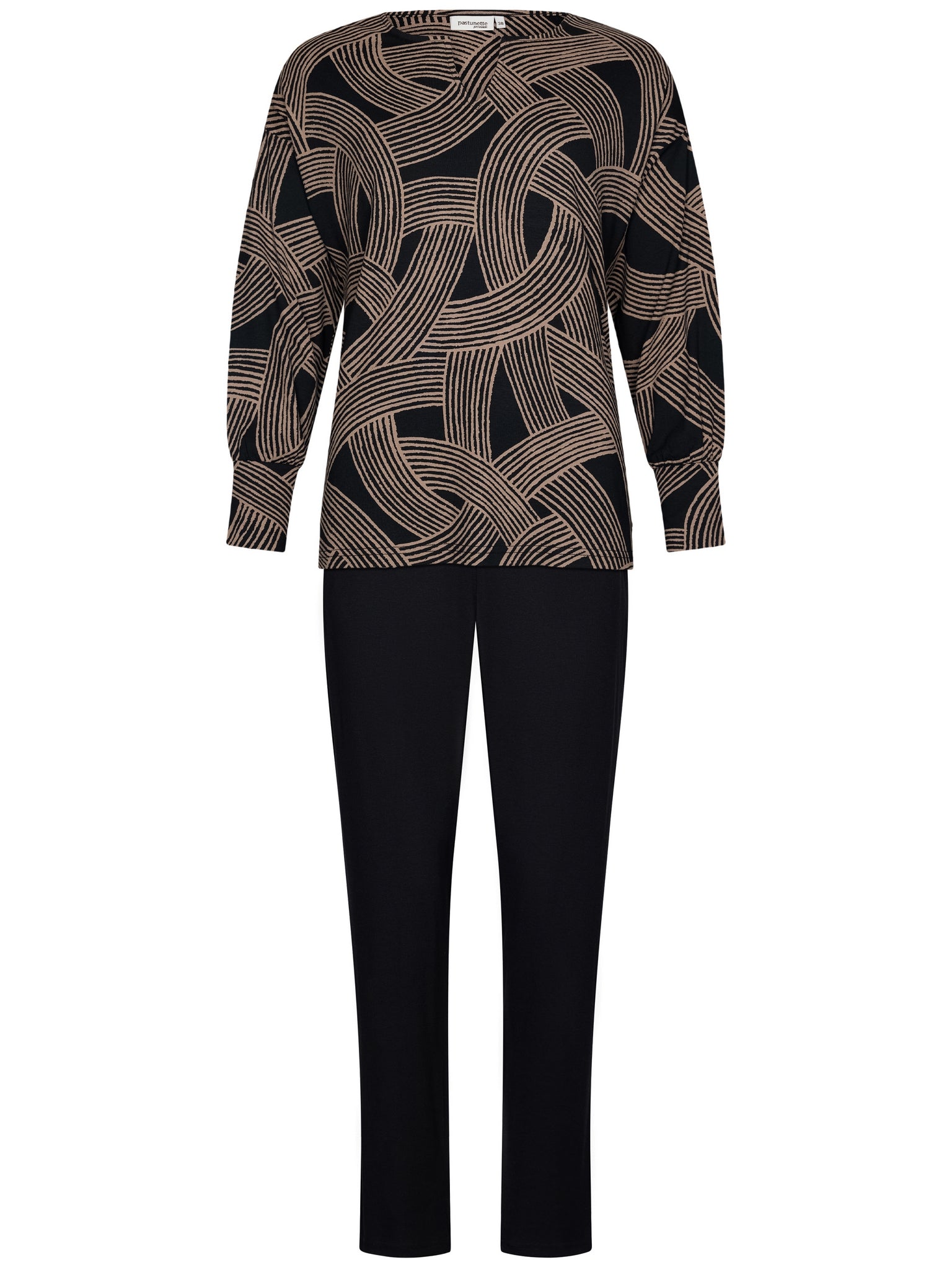 pastunette-premium-balance-pyjama-schwarz-viskose-langarm image 1