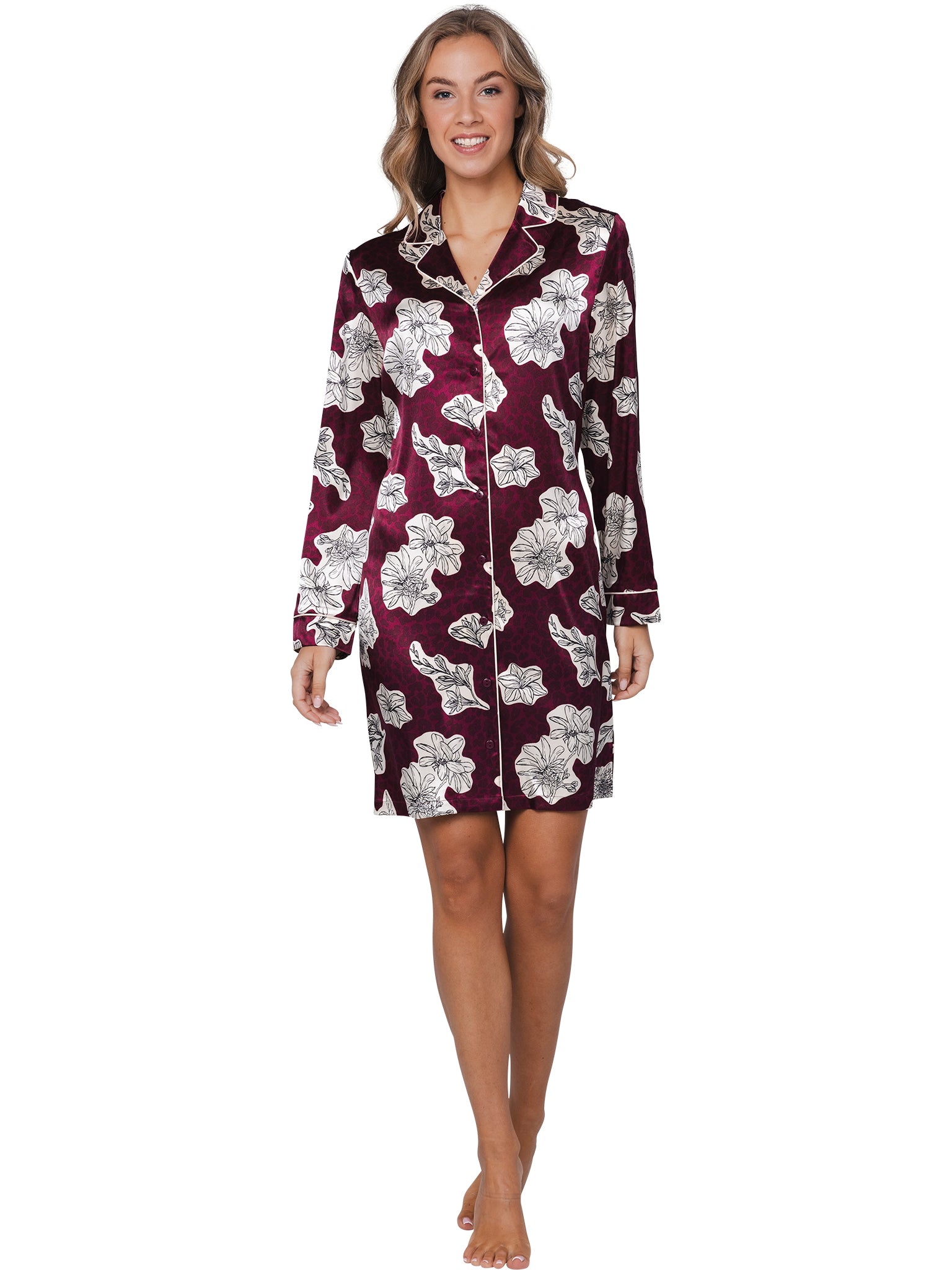 pastunette-premium-burgundy-dream-nachthemd-satin-bordeaux image 2