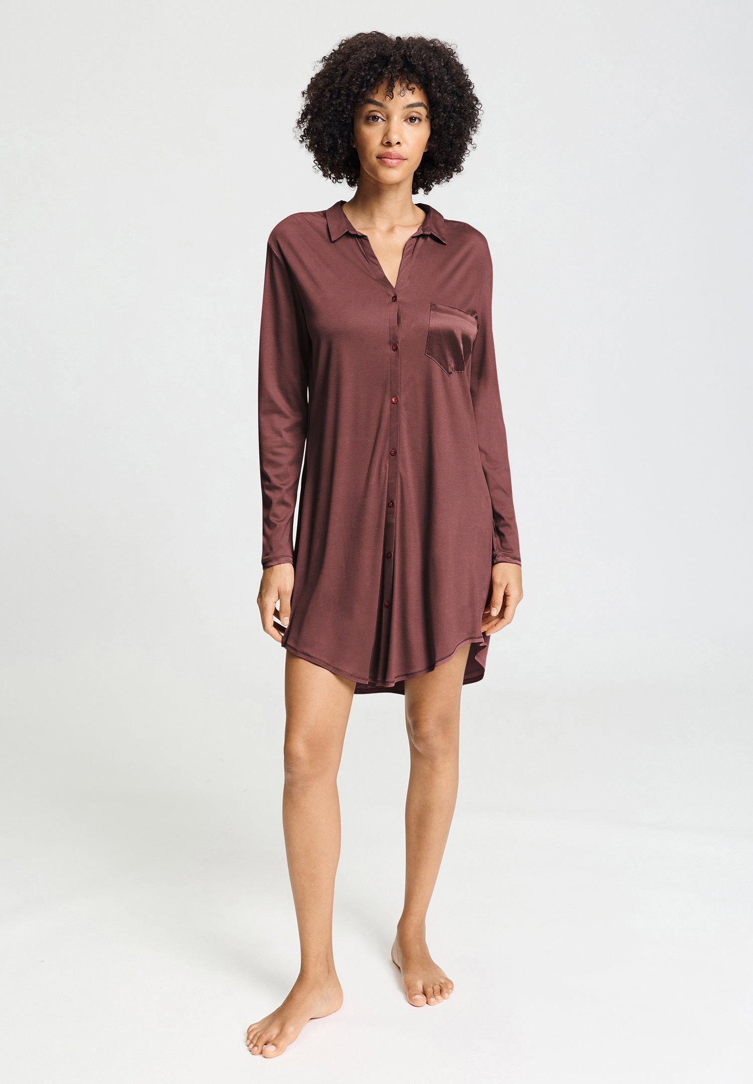 hanro-grand-central-nachthemd-90cm-apple-butter-seide image 2