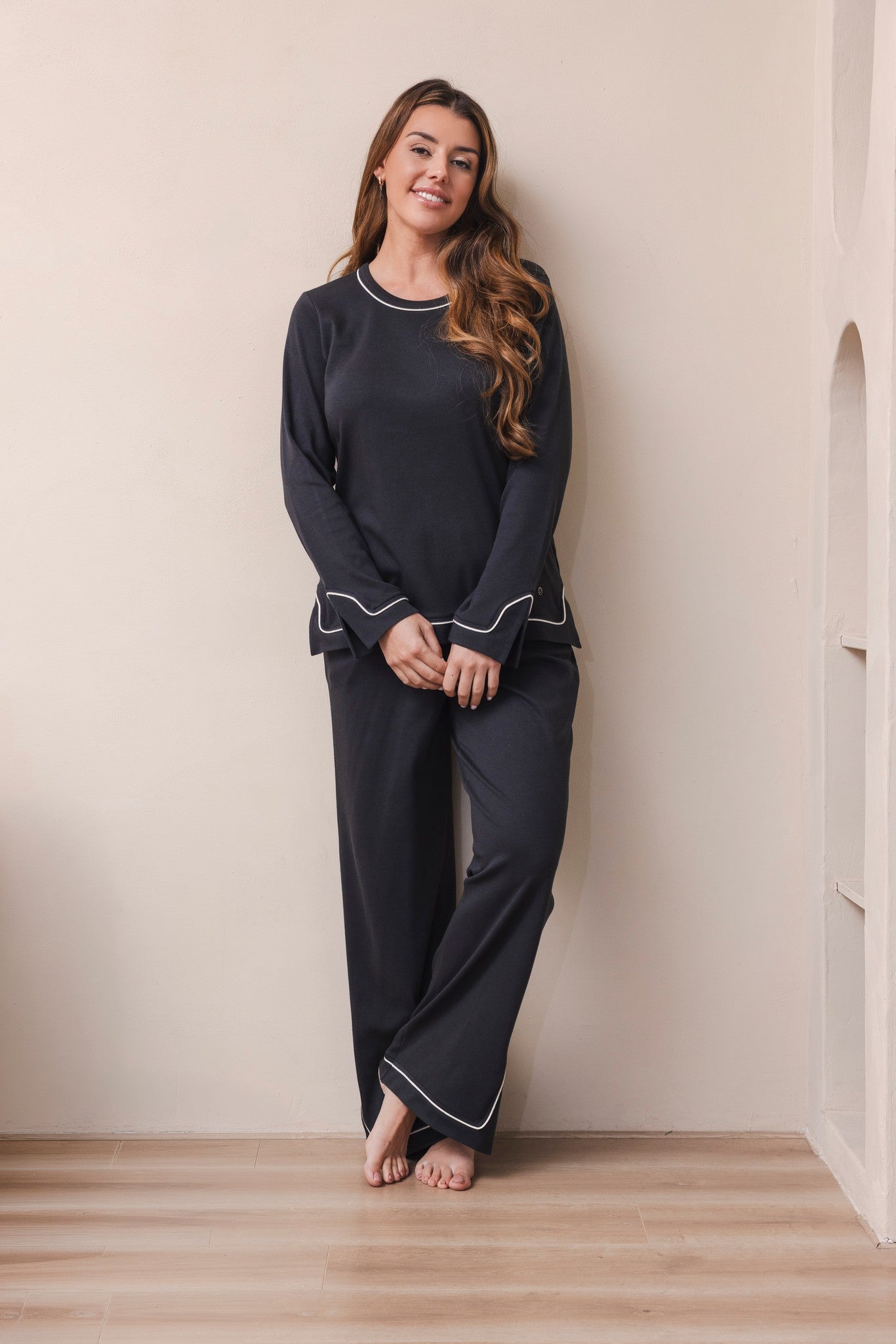 pastunette-premium-midnight-haze-pyjama-grau-baumwolle image 2