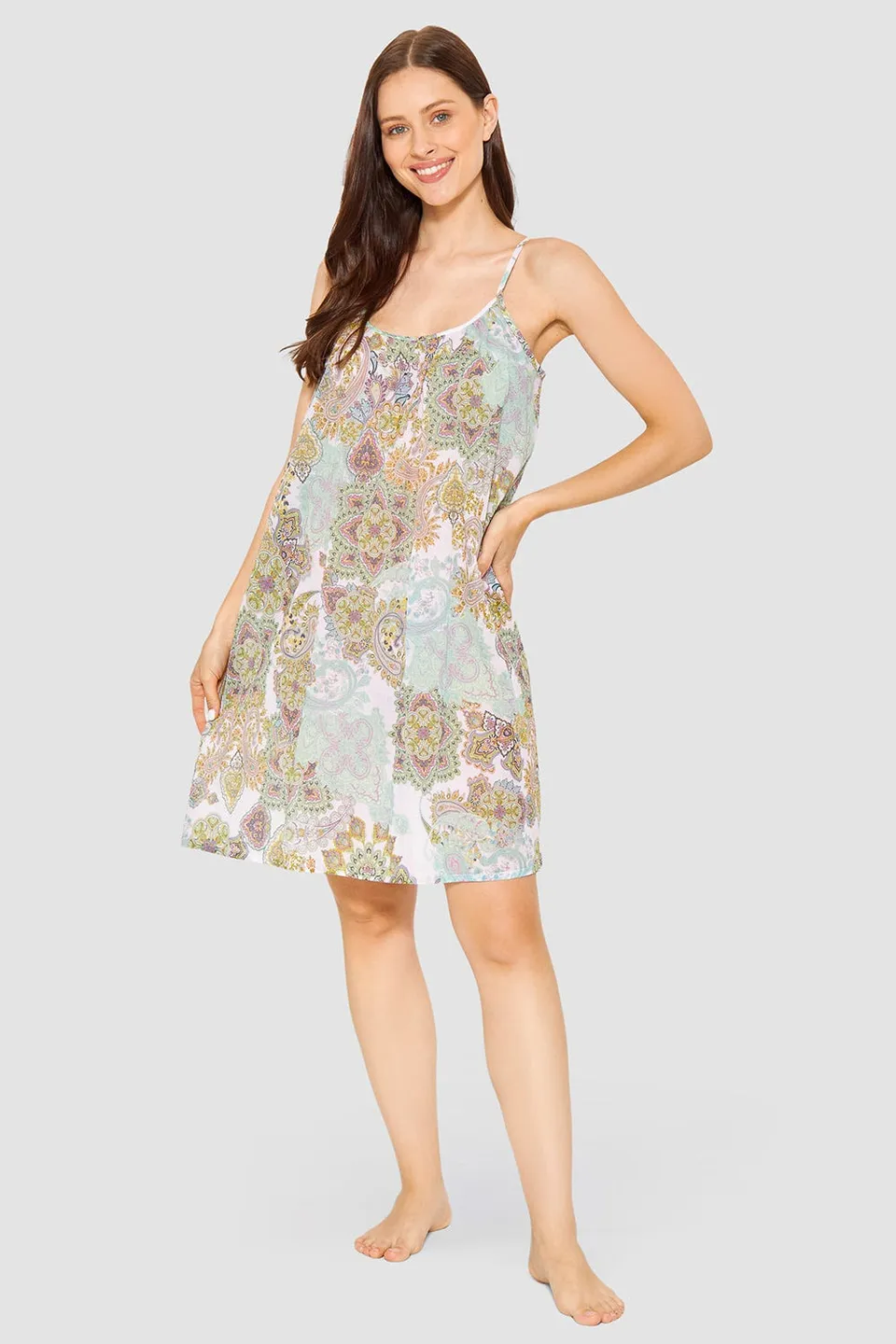 r-sch-be-happy-nachthemd-knielang-negligee-mehrfarbig-oriental image 1