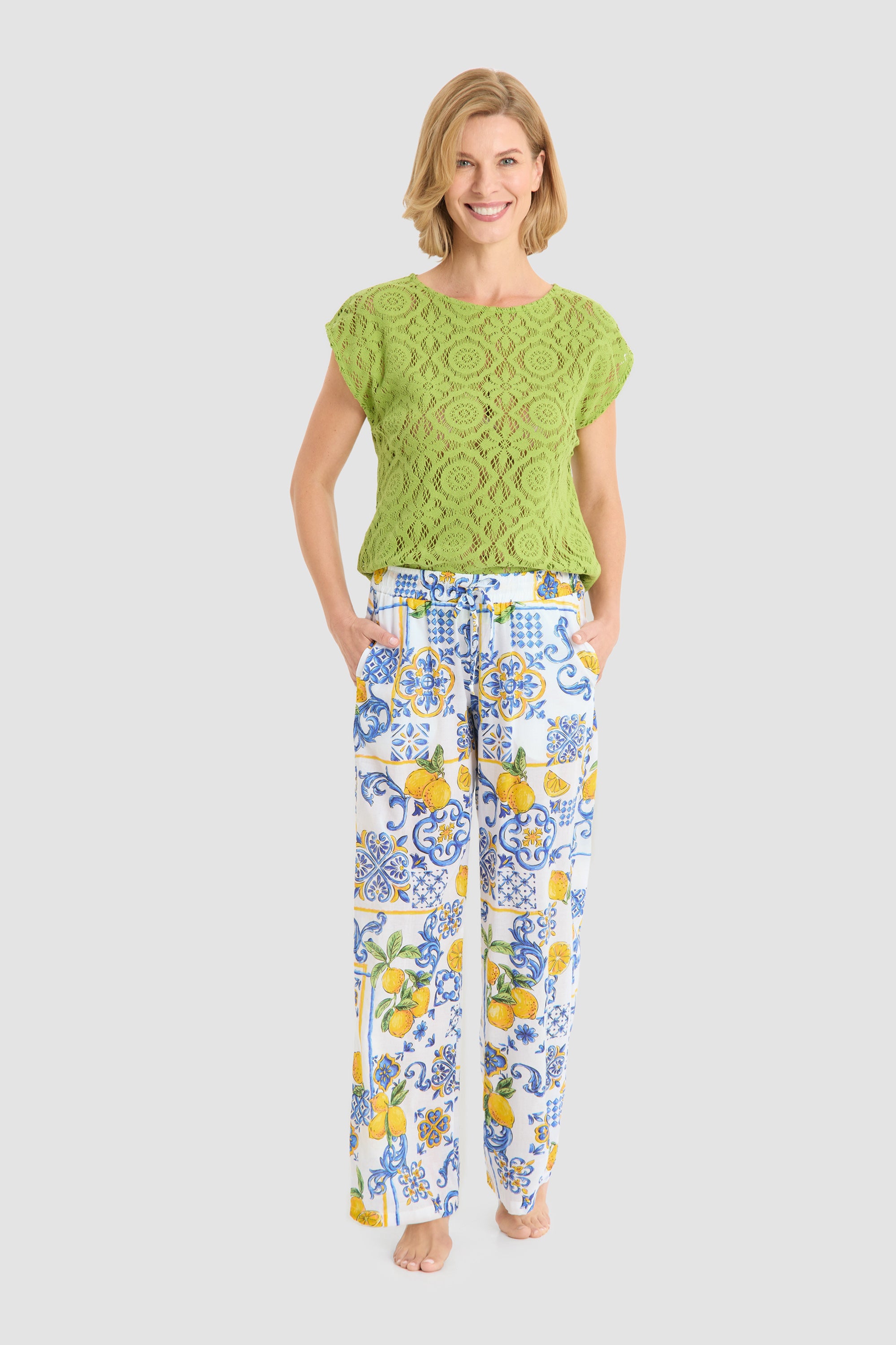 r-sch-be-happy-strandhose-lang-zitronendruck-baumwolle-mehrfarbig image 4