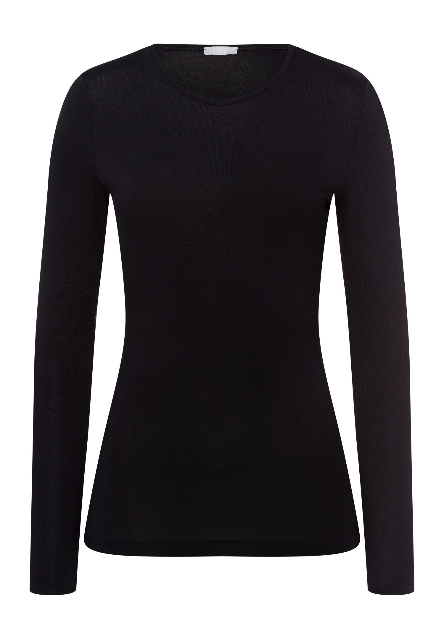 hanro-soft-touch-langarm-shirt-damen-schwarz-modal image 1
