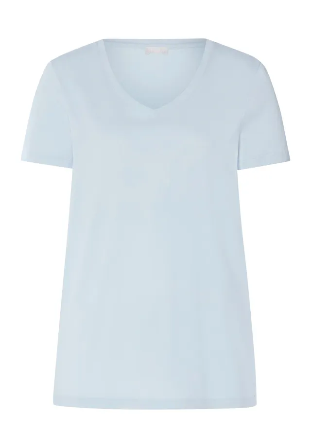hanro-sleep-lounge-shirt-watery-blue-kurzarm-modal image 1