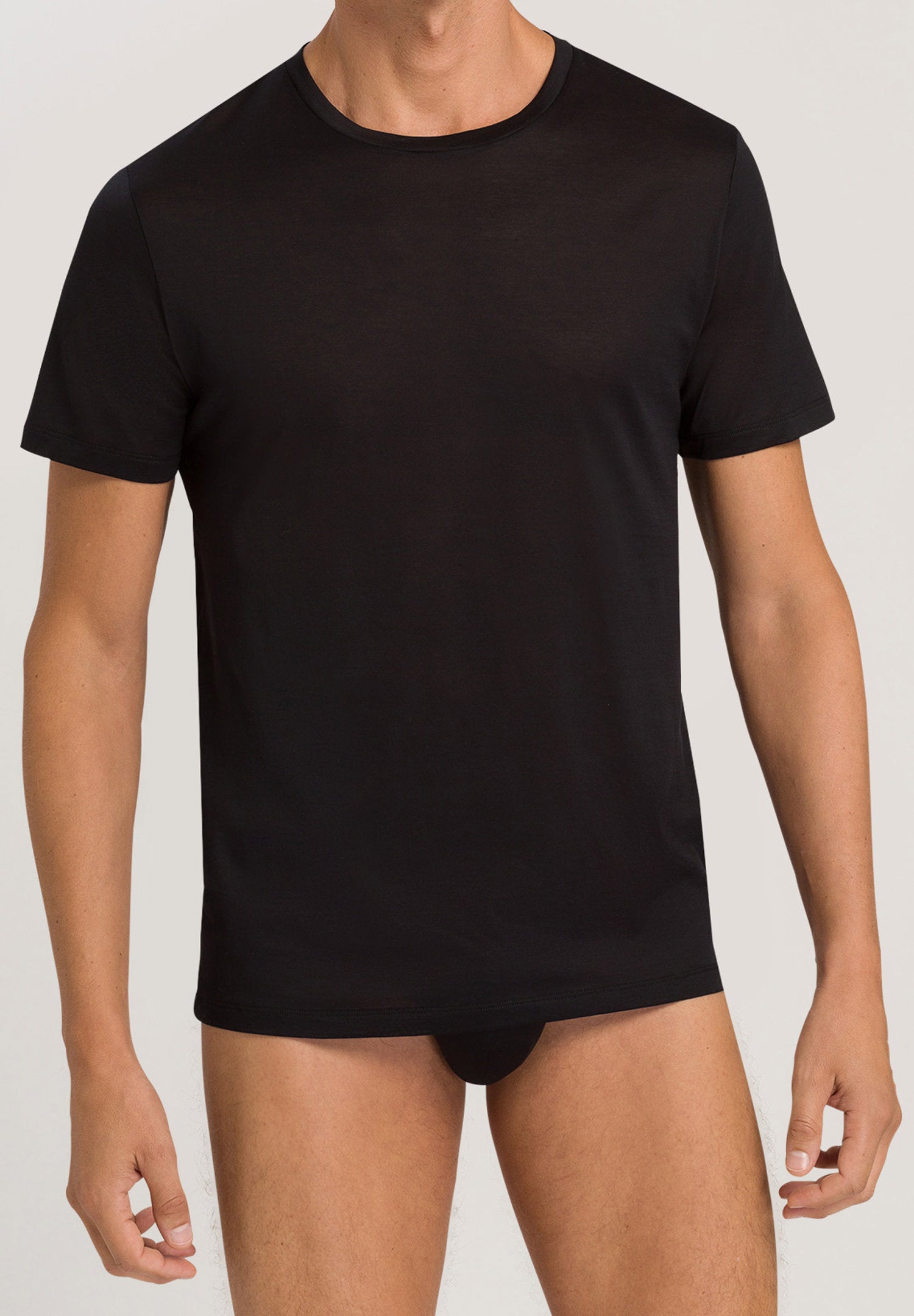 hanro-cotton-sporty-s-slv-shirt-t-shirt-schwarz-baumwolle image 2