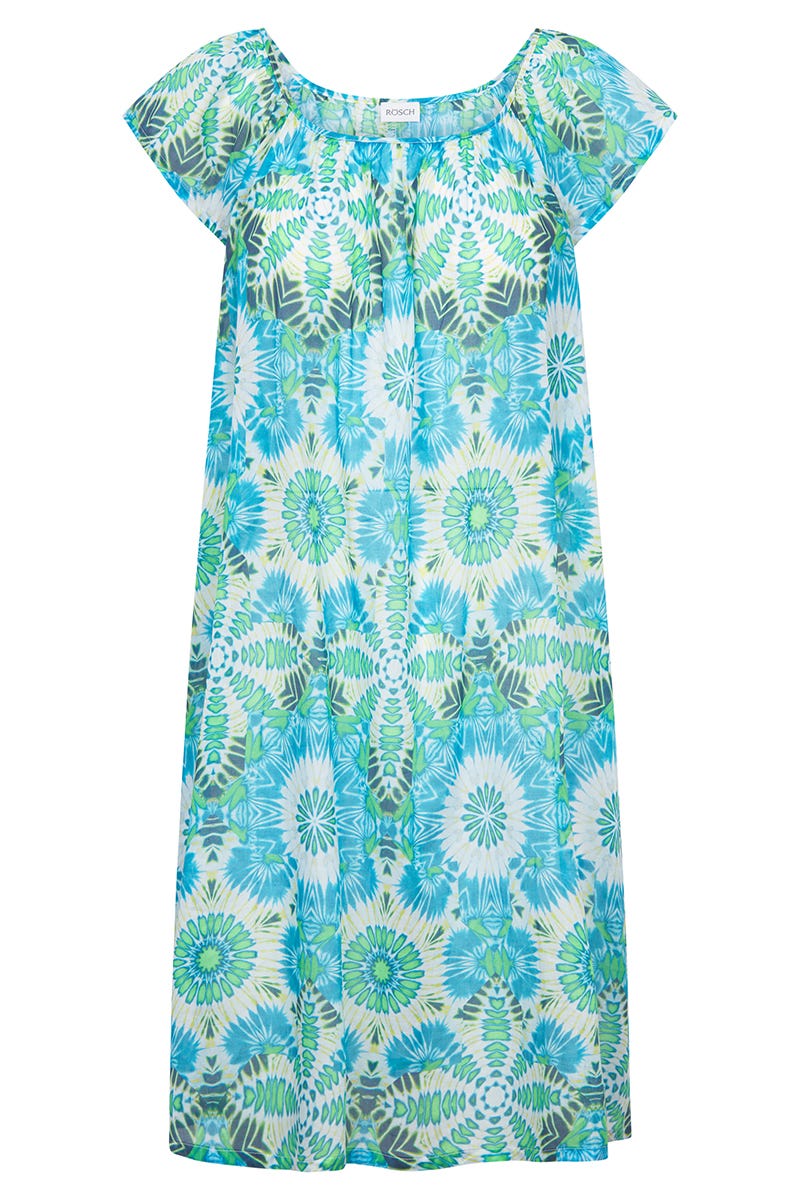 r-sch-be-happy-nachthemd-knielang-t-rkis-batik-100-baumwolle image 2