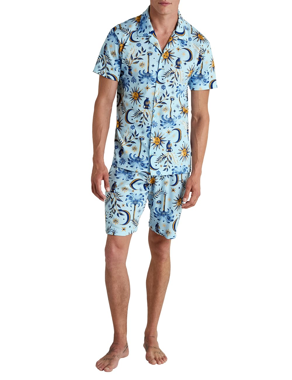 calida-relax-essentials-herren-kurz-pyjama-baumwolle-durchgekn-pft image 1