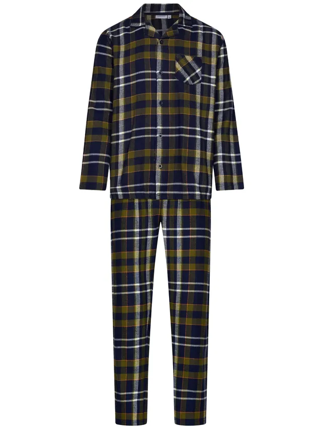 pastunette-adventure-pyjama-dunkelblau-kariert-flanell-baumwolle image 1