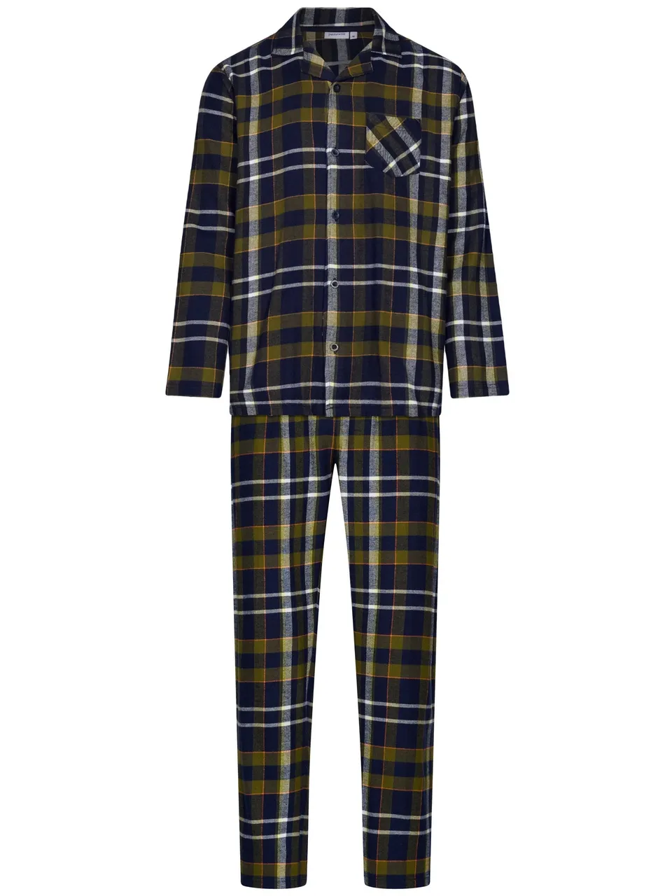 pastunette-adventure-pyjama-dunkelblau-kariert-flanell-baumwolle image 1