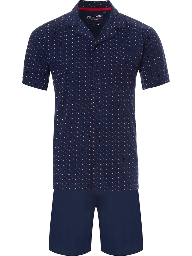 pastunette-noos-shortama-kurzpyjama-blau-baumwolle image 1