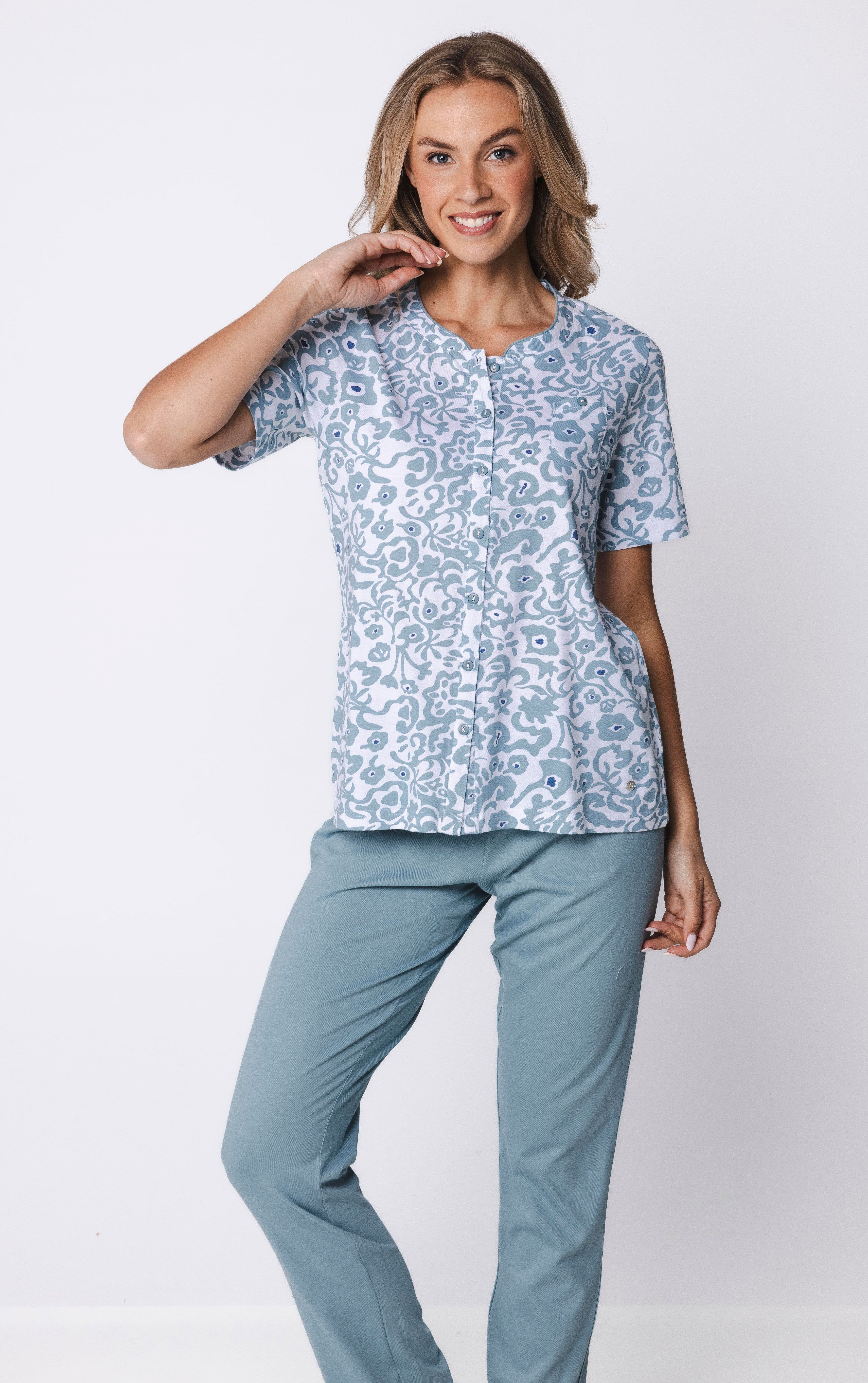 pastunette-stone-blue-pyjama-blau-bio-baumwolle-kurzarm image 5