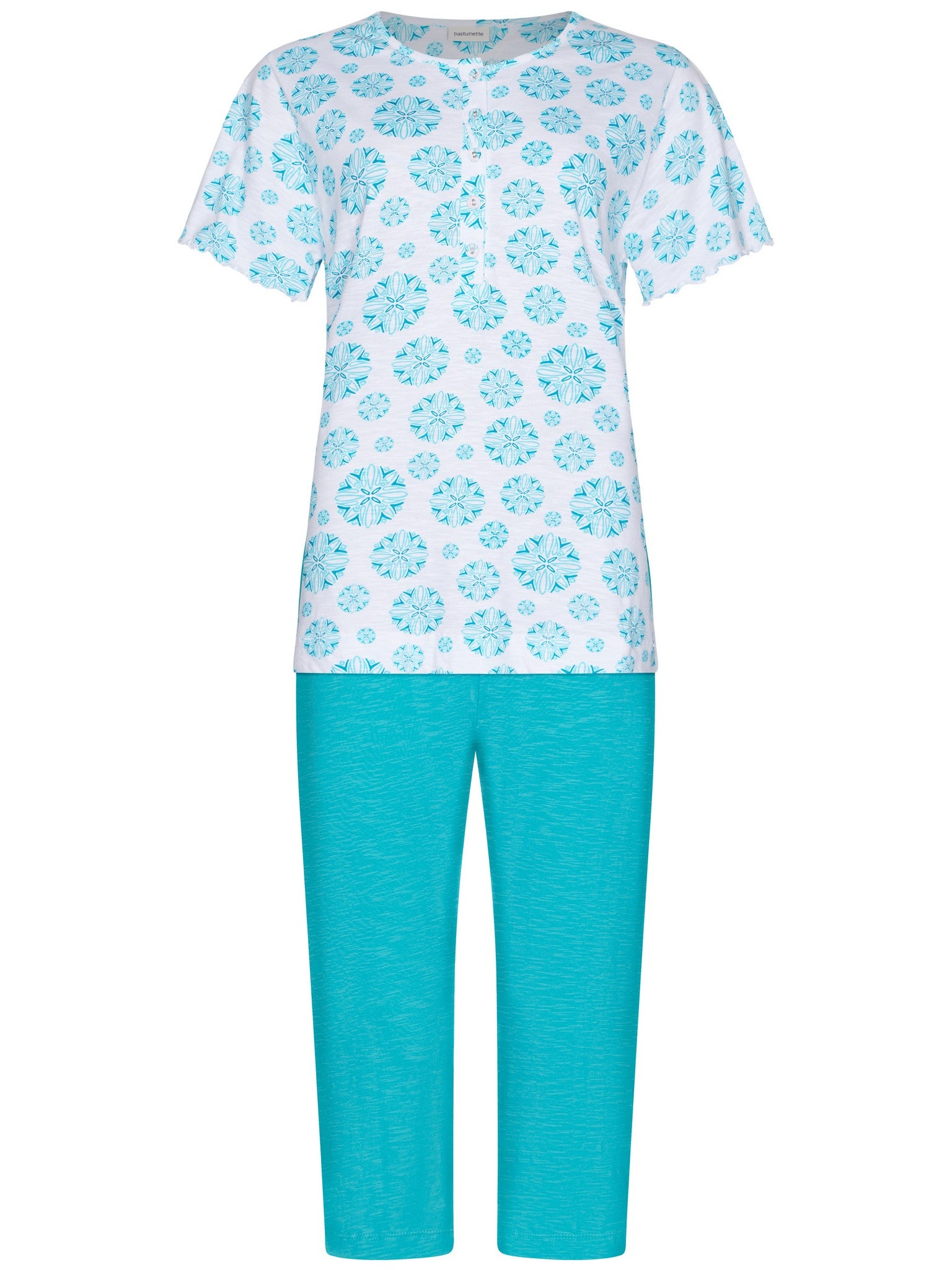 pastunette-ipanema-pyjama-baumwolle-wei-t-rkis-muster-38 image 1