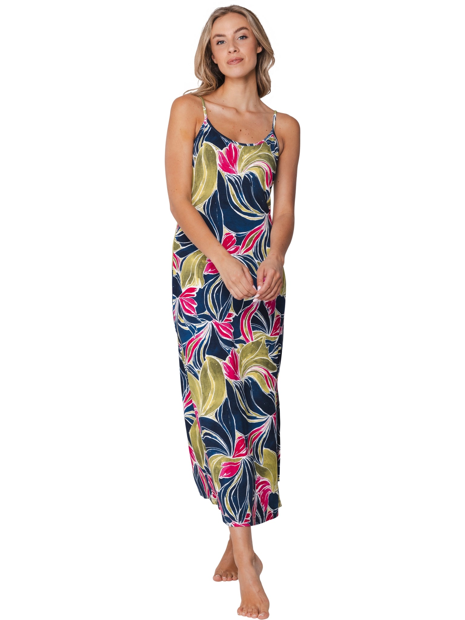 pastunette-paradise-sommerkleid-blau-tropenmuster-viskose image 2