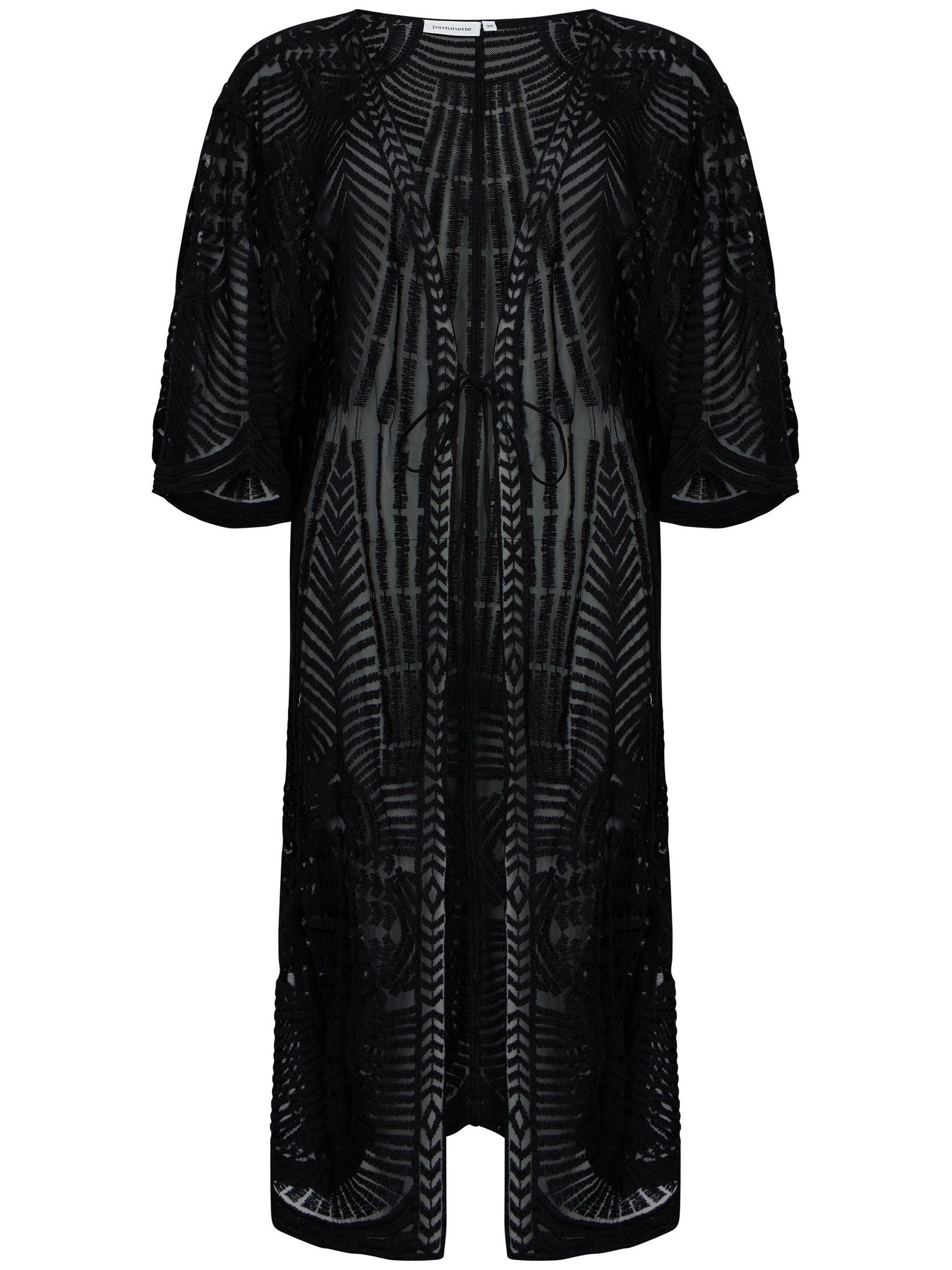pastunette-safari-cover-up-strandkleid-schwarz-one-size-stickerei image 1