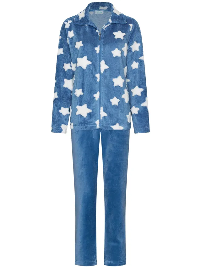 myrebelle-starry-nights-hausanzug-fleece-blau-sterne image 1