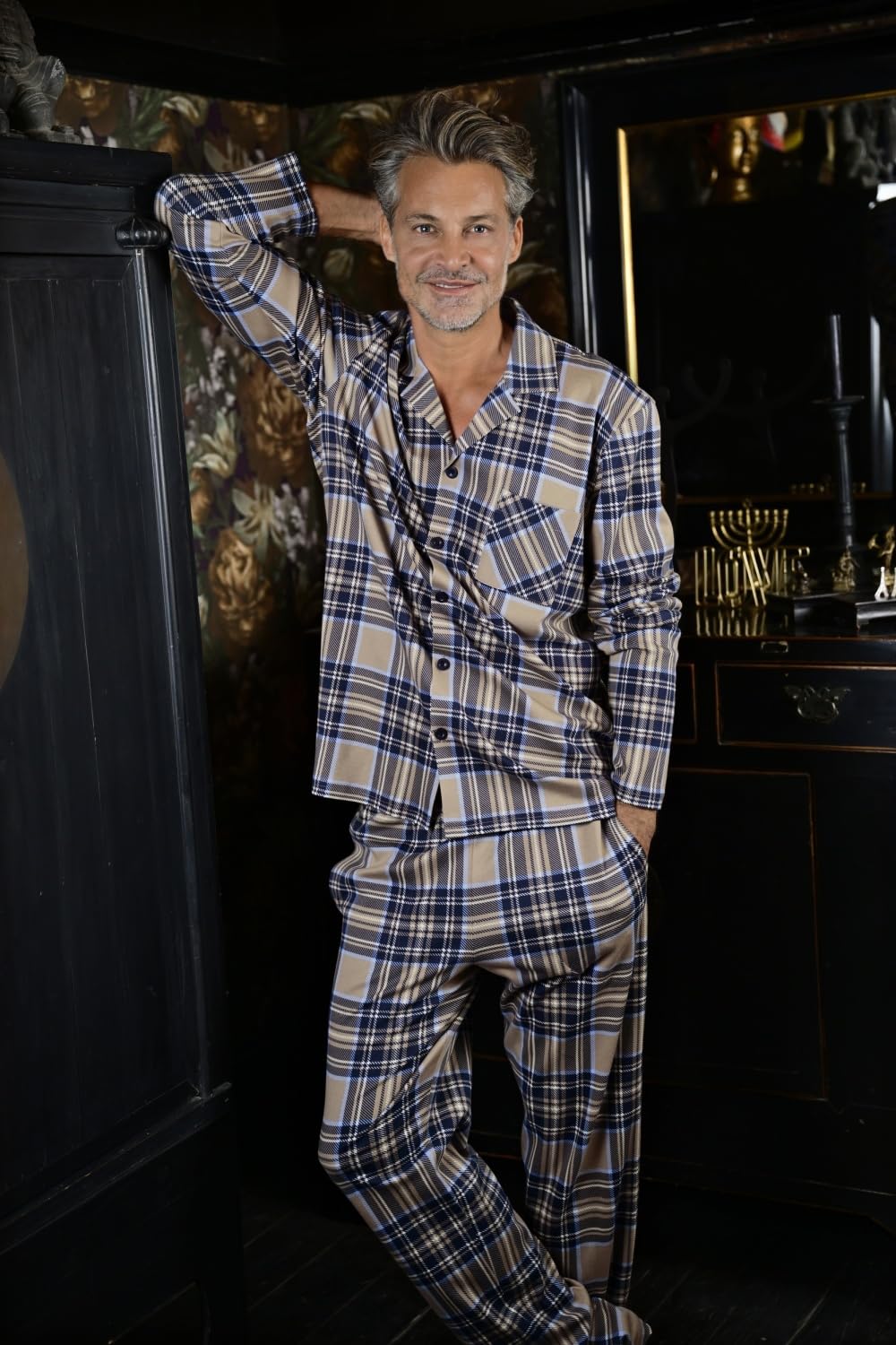 ringella-women-men-pyjama-knopfleiste-pepper-schlafanzug image 2