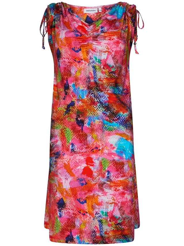 pastunette-arty-strandkleid-rosa-mit-print-viskose image 1