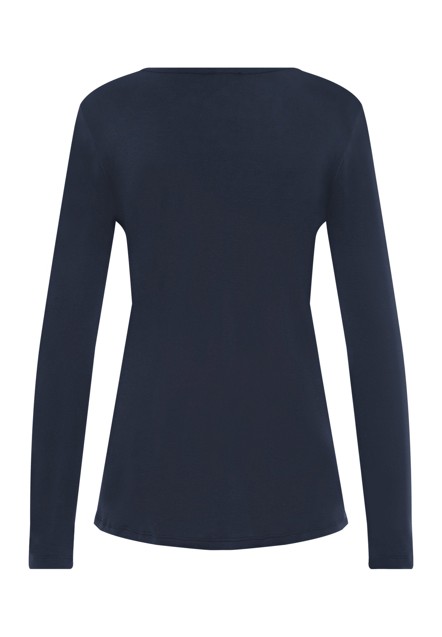 hanro-loungy-nights-langarm-shirt-deep-navy-baumwolle image 3