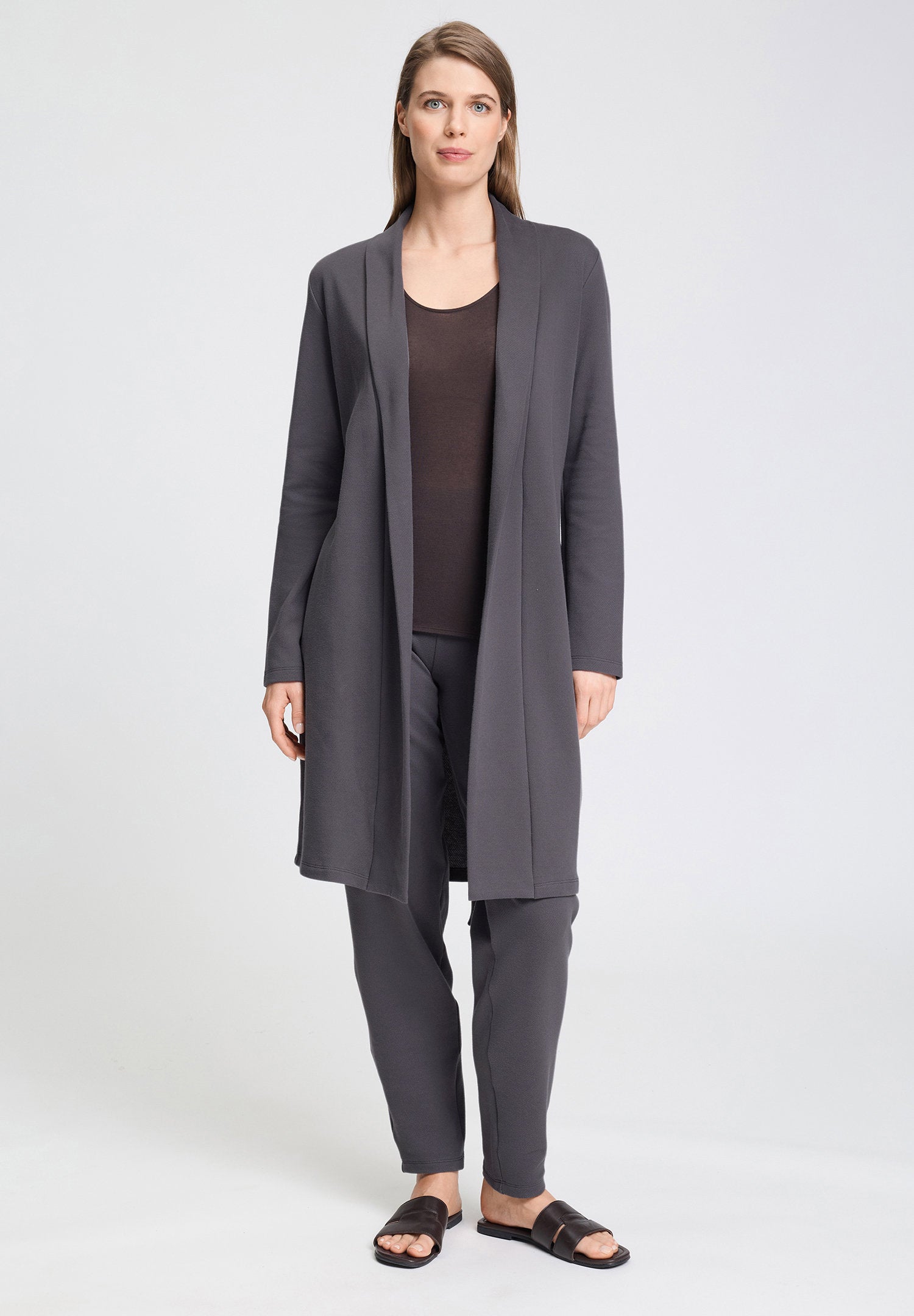 hanro-easy-wear-robe-morgenmantel-dark-sesame-baumwolle image 5