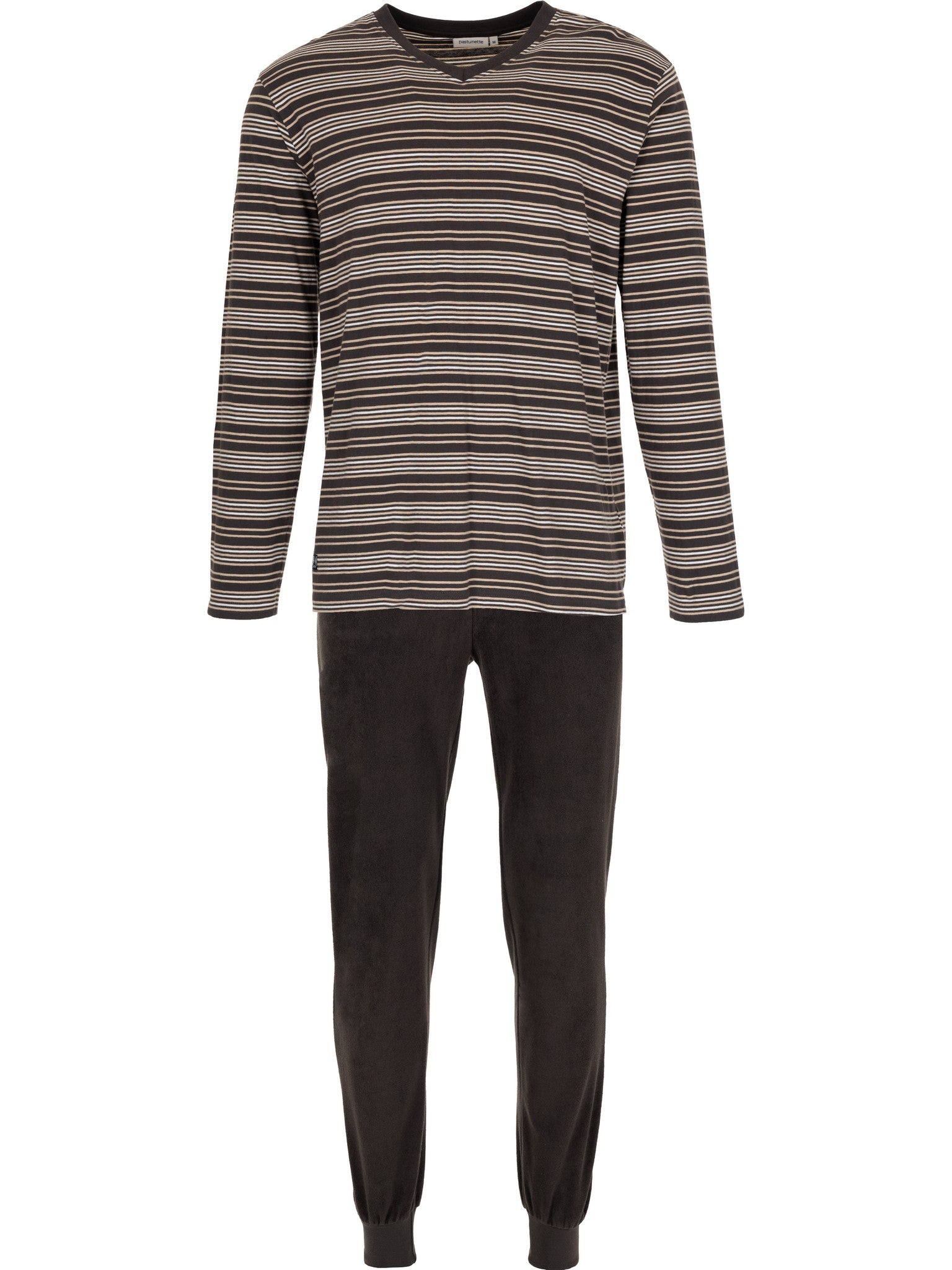 pastunette-urban-essence-herrenpyjama-braun-baumwolle image 1