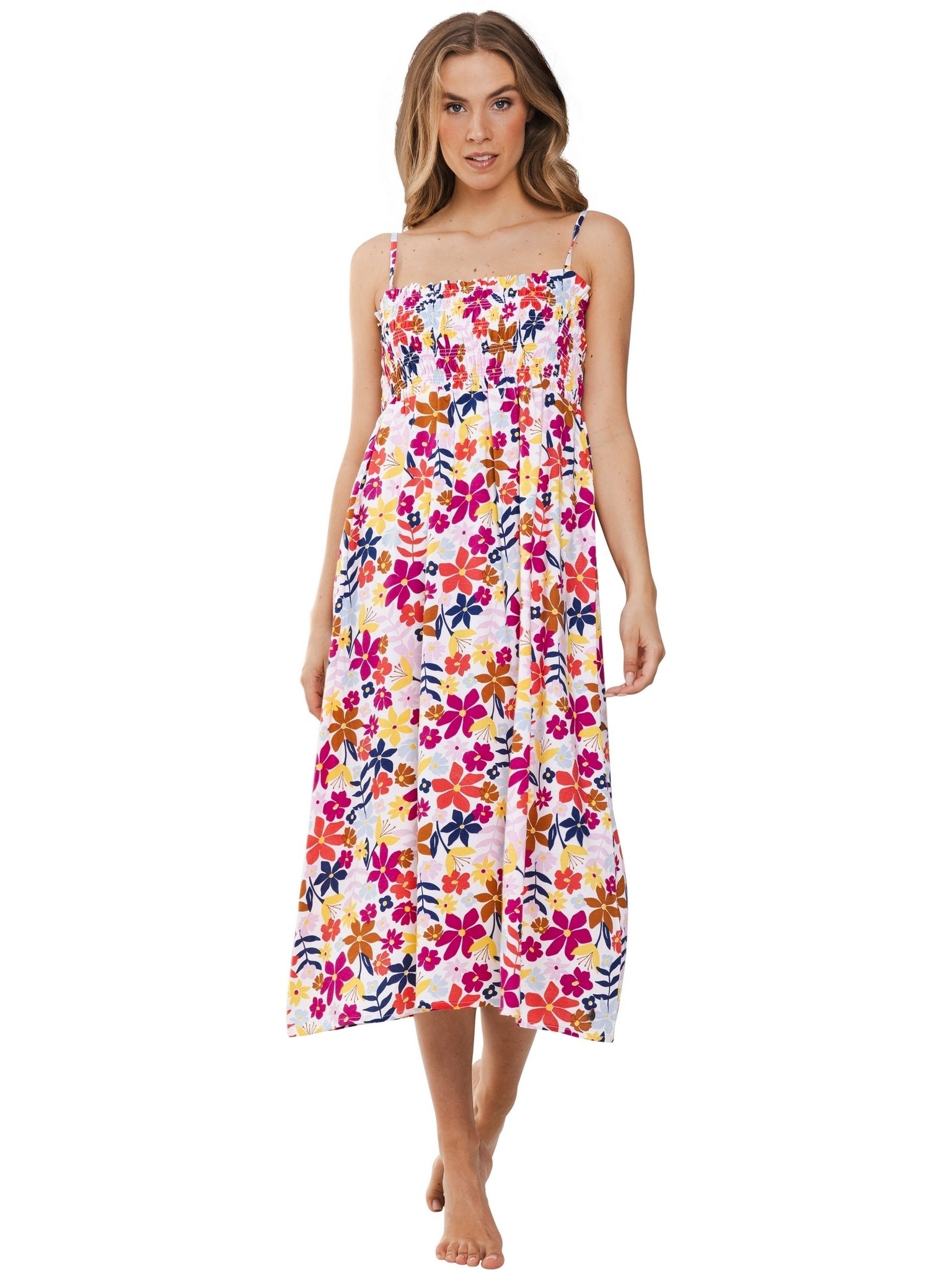 rebelle-full-bloom-maxi-kleid-viskose-wei-blumen image 2