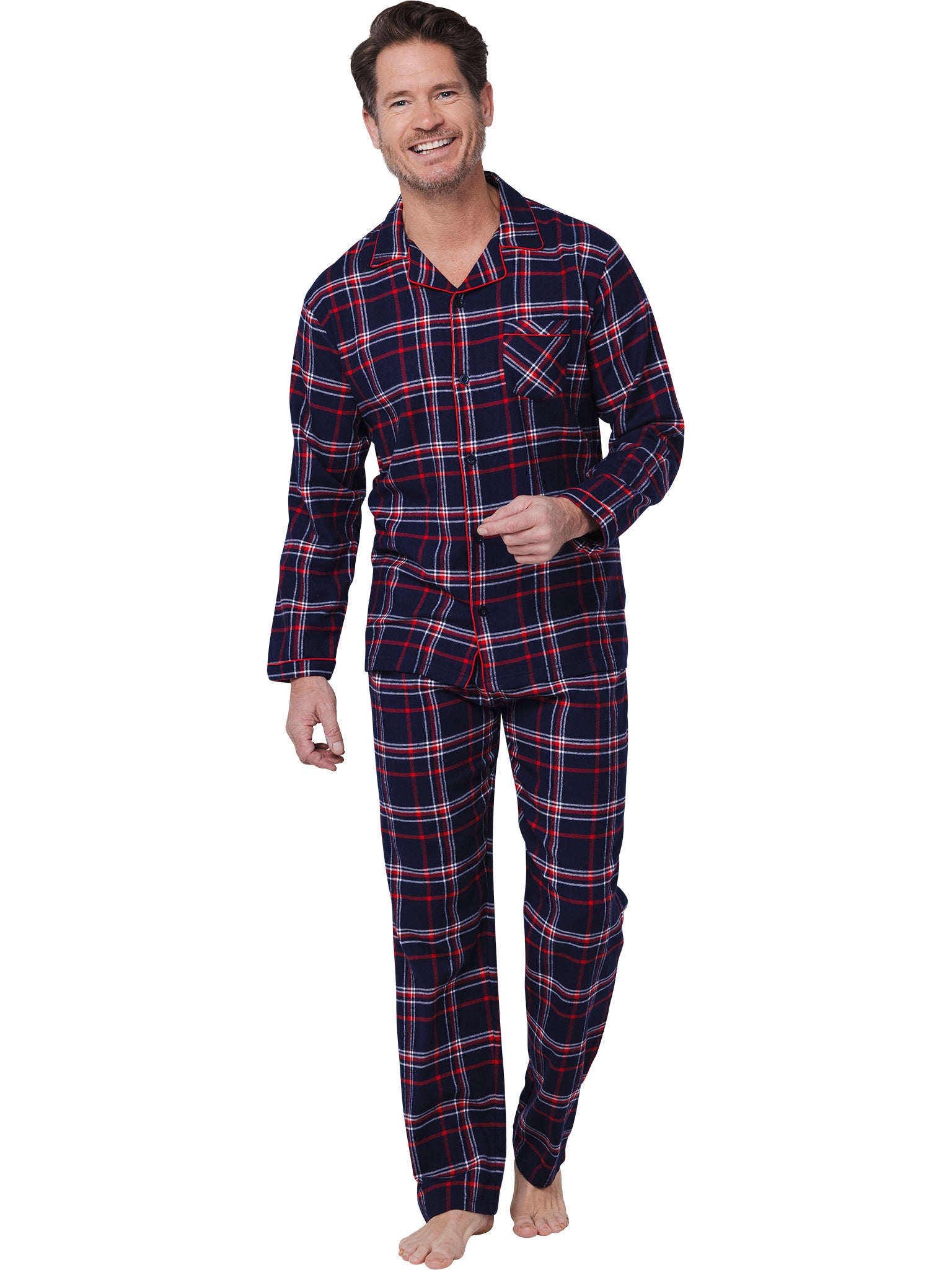 pastunette-aspen-ski-pyjama-blau-karo-flanell image 3