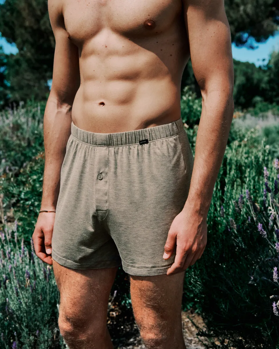 hanro-casuals-daywear-boxers-boxershorts-hazelnut-melange-viskose image 1