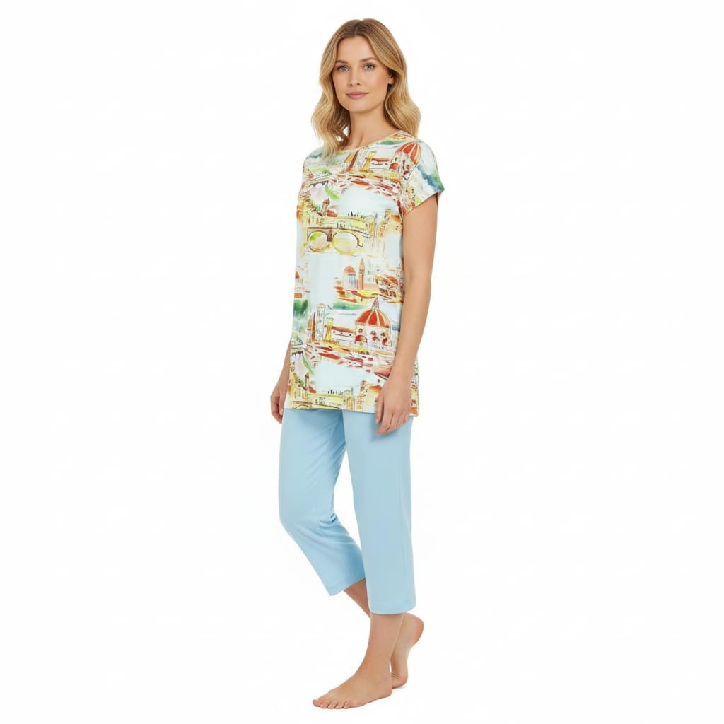 ringella-women-men-pyjama-capri-stadtmotiv-gr-36-t-rkis image 4