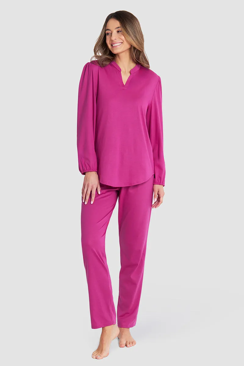 r-sch-be-happy-pyjama-lang-stehkragen-schlafanzug-pink image 1