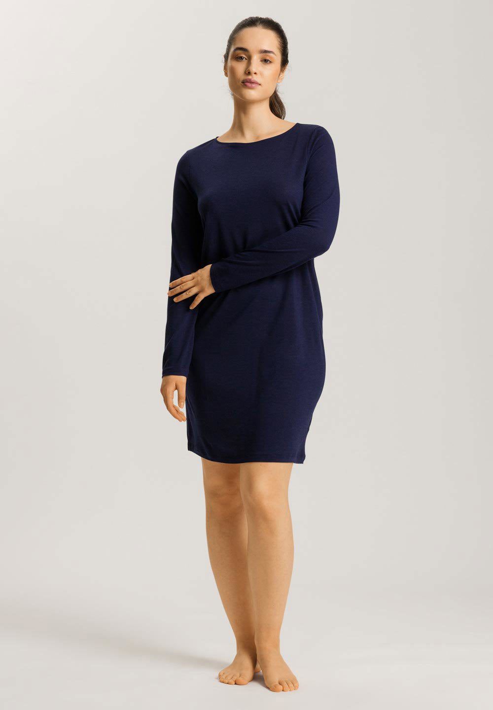 hanro-natural-wear-dress-kleid-evening-blue-tencel-langarm image 5