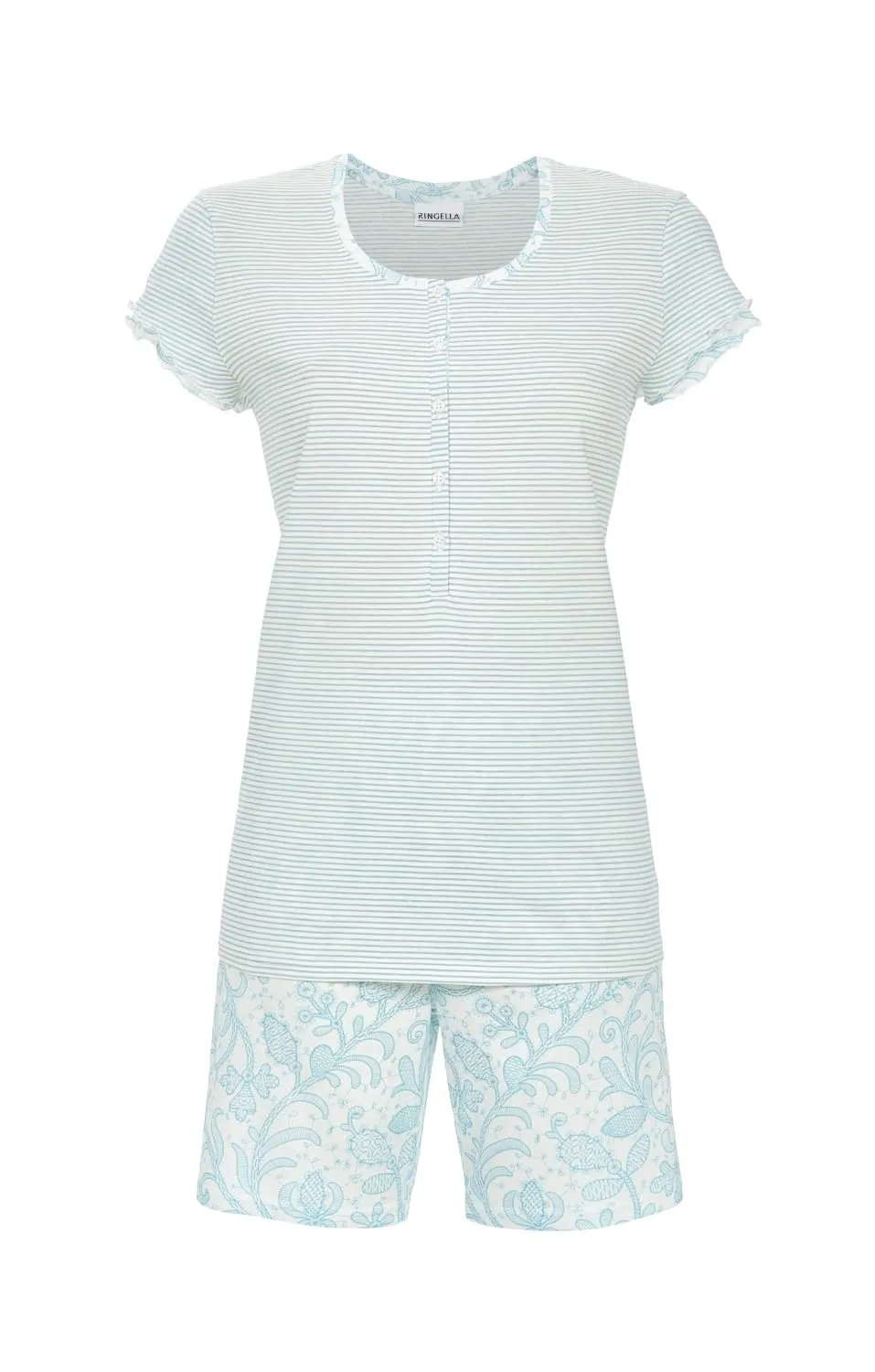 ringella-women-shorty-ringelshirt-floral-shorts-knopfleiste image 1
