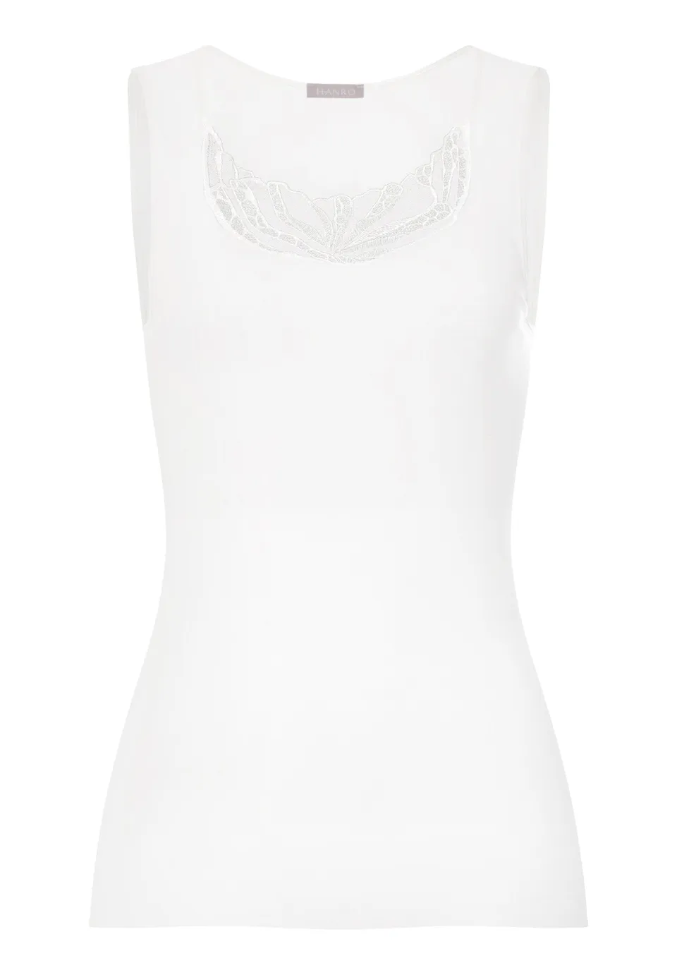 hanro-rosaria-tank-top-off-white-baumwolle-stickerei image 1