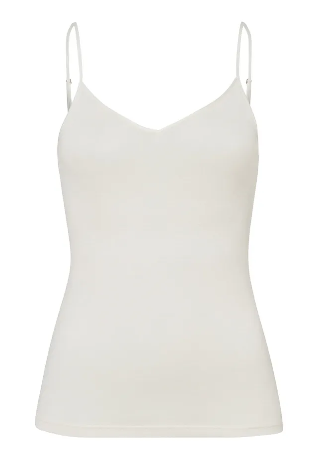 hanro-woolen-silk-spaghetti-top-damen-cygne-wolle-seide image 1