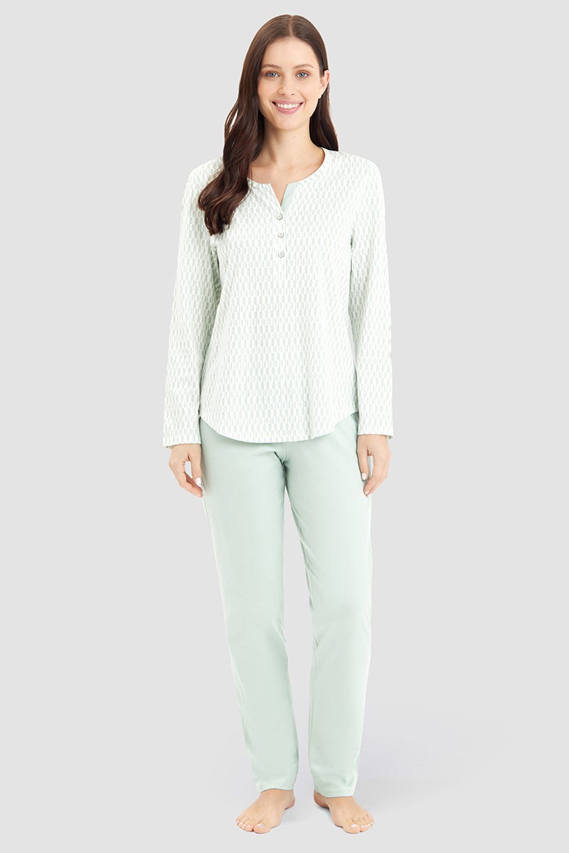 r-sch-be-happy-pyjama-lang-langarm-gr-n-grafikprint image 1