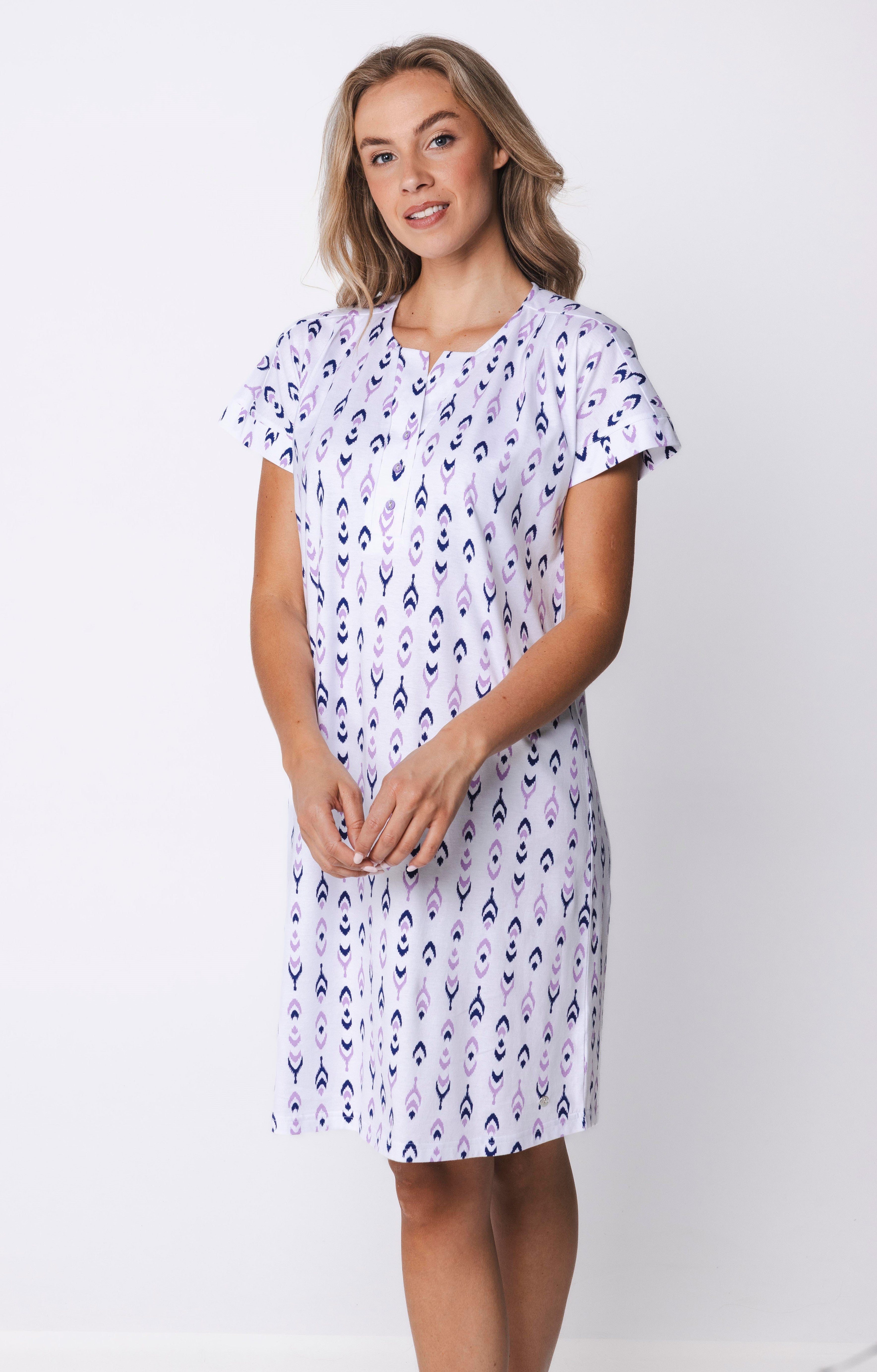 pastunette-purple-haze-nachthemd-wei-lila-kurzarm image 4