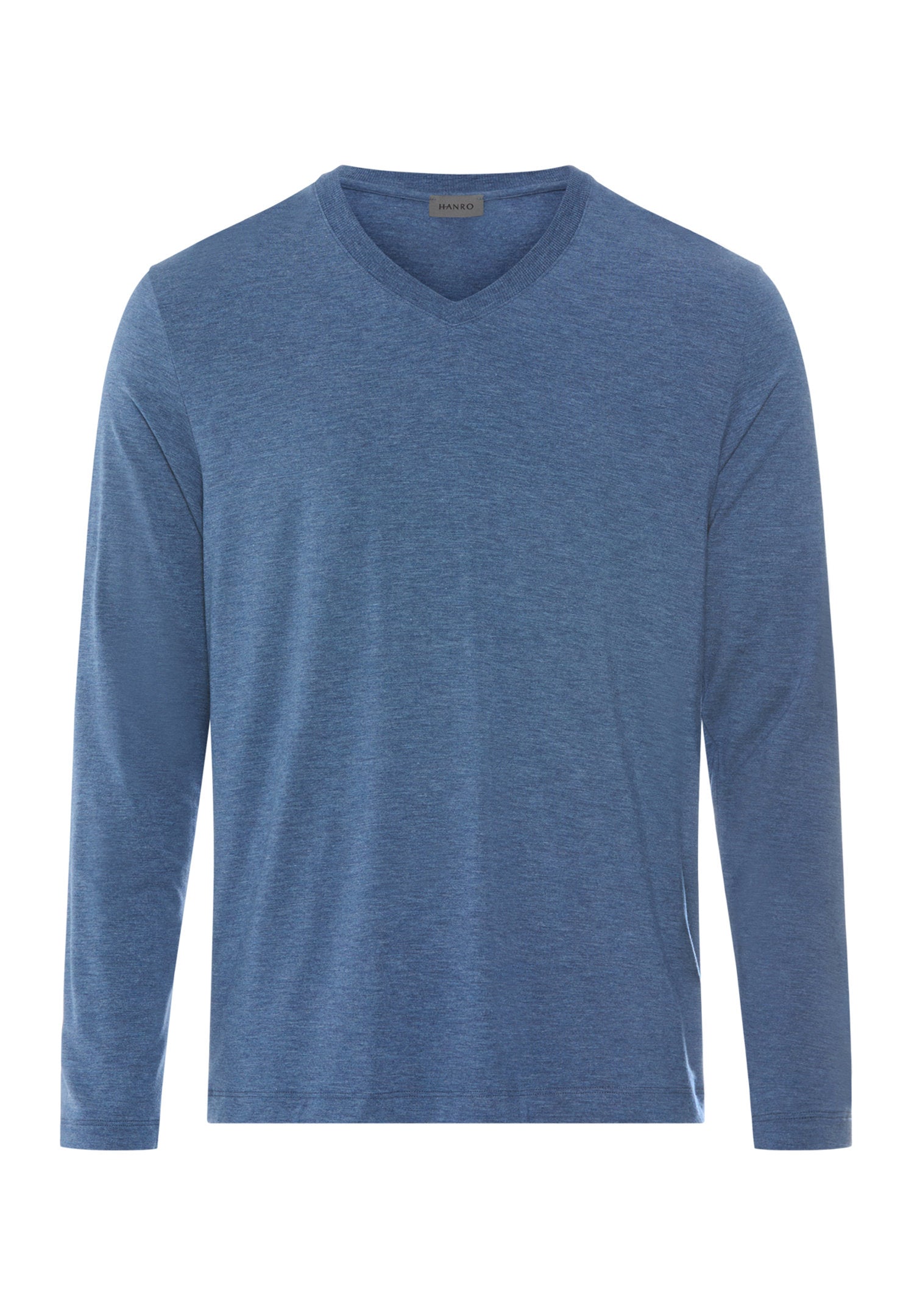 hanro-casuals-l-slv-shirt-v-neck-langarmshirt-tanzanite-melange image 2