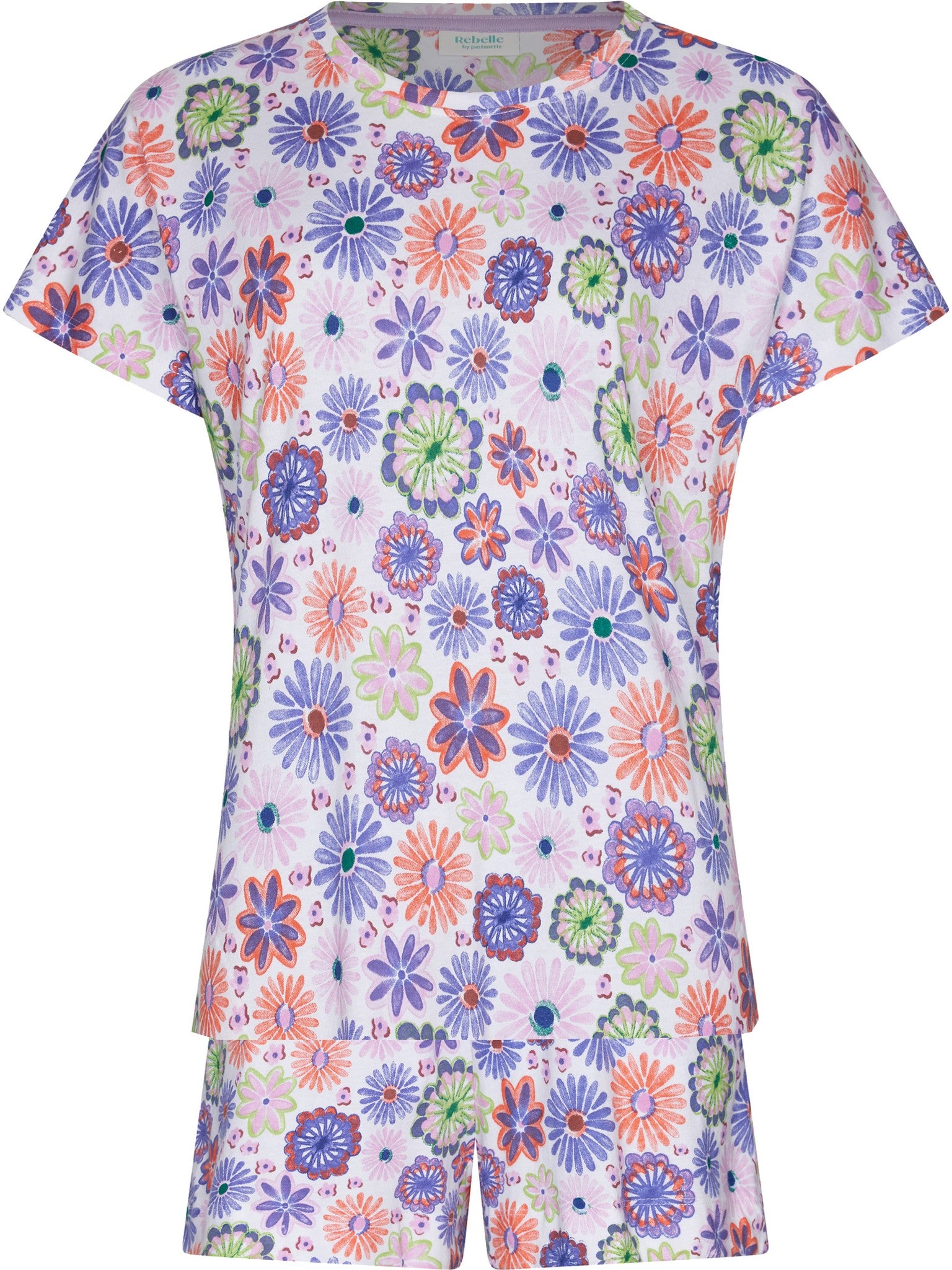 myrebelle-waterflower-shortama-blumen-bio-baumwolle image 1