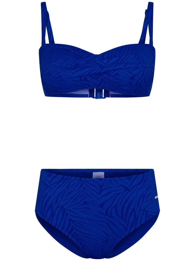 pastunette-cobalt-sea-bikini-bl-tterprint-blau-mit-soft-cups image 1