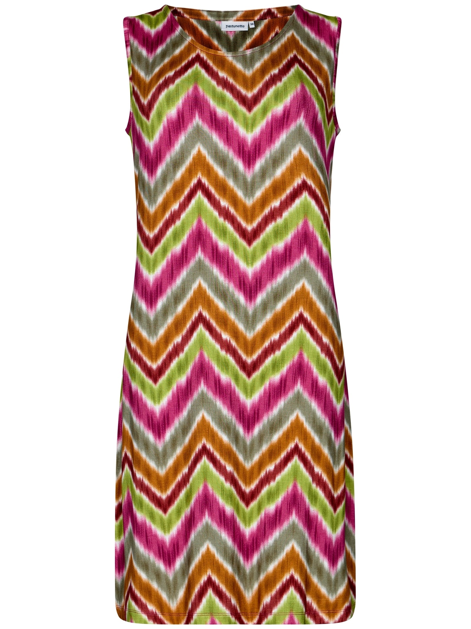 pastunette-watercolor-chevron-strandkleid-multi-rmellos-viskose image 1
