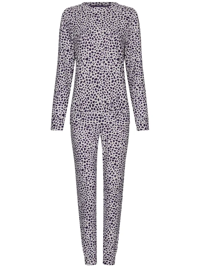 pastunette-purple-pebbles-pyjama-lila-langarm-fleece-stretch image 1