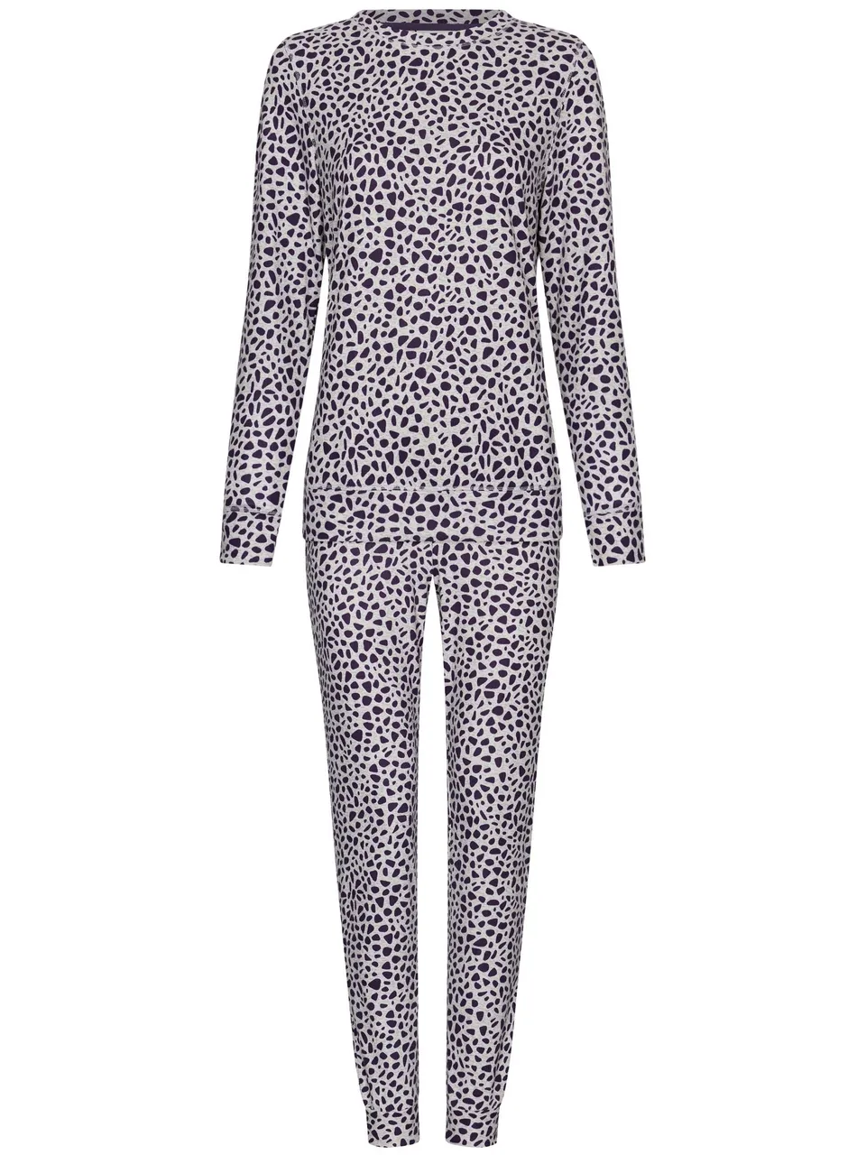 pastunette-purple-pebbles-pyjama-lila-langarm-fleece-stretch image 1