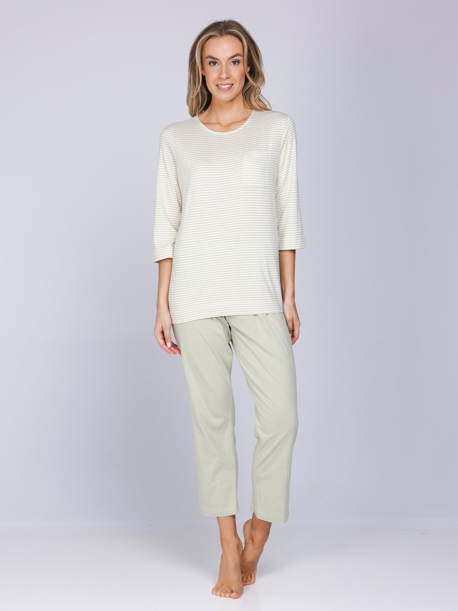 pastunette-sage-serenity-pyjama-gr-n-streifen-bio-baumwolle image 4