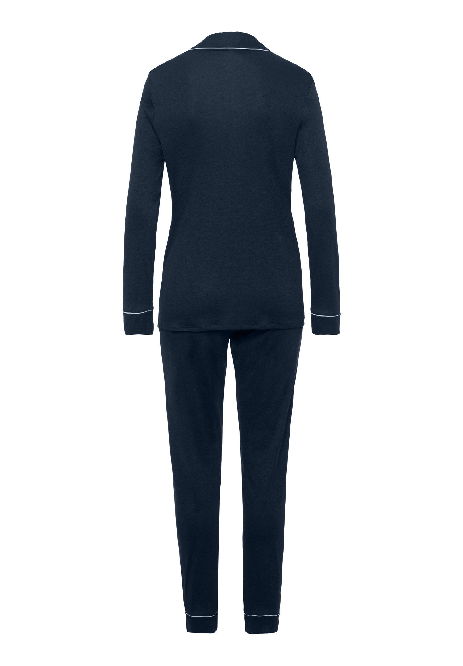 hanro-natural-comfort-pyjama-lang-deep-navy-tencel image 3