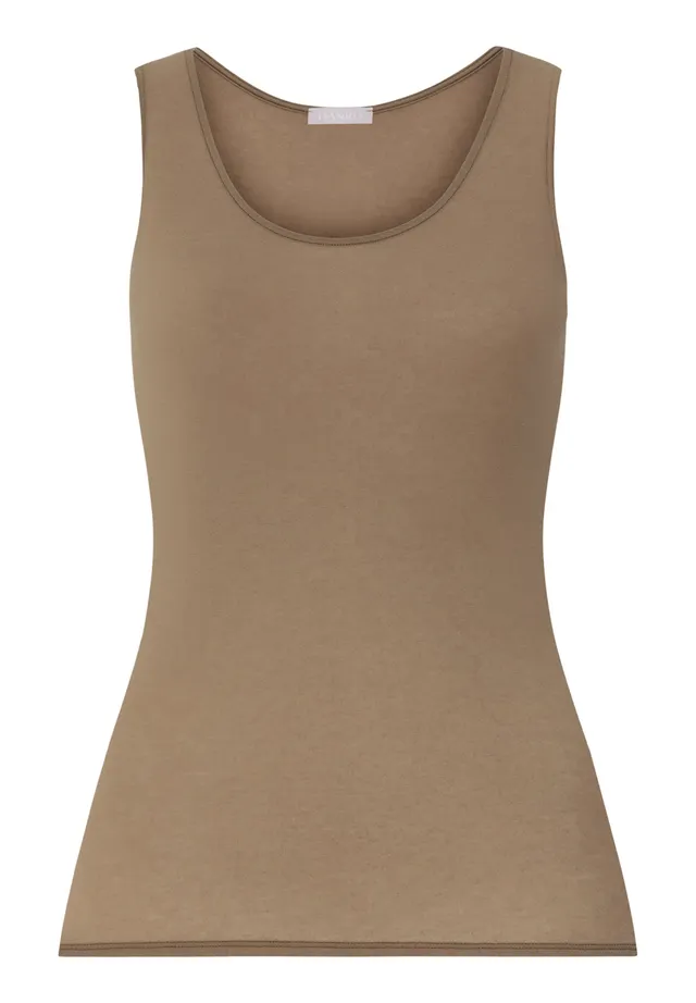 hanro-ultralight-wool-tank-top-damen-suede-camel-merinowolle image 1