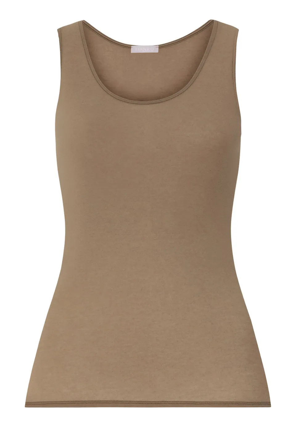 hanro-ultralight-wool-tank-top-damen-suede-camel-merinowolle image 1