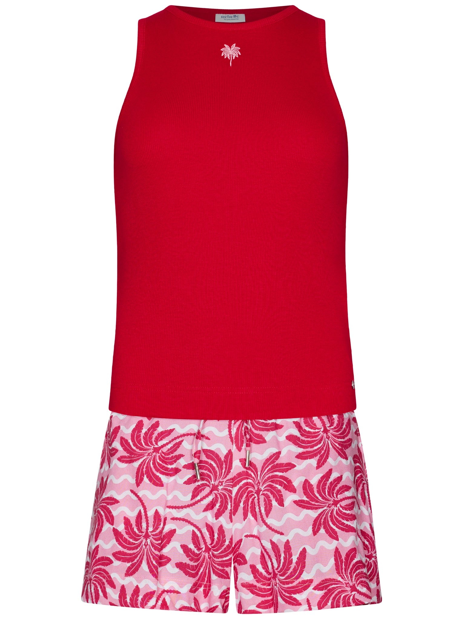 myrebelle-palm-springs-shortama-palmprint-rosa image 1
